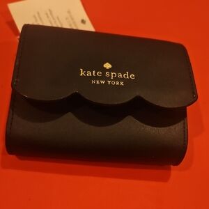 Kate Spade Black Leather Wallet with Gold Accents